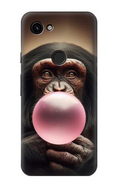 S3973 Chimpanzee Blowing Pink Bubblegum Case Cover Custodia per Google Pixel 3a