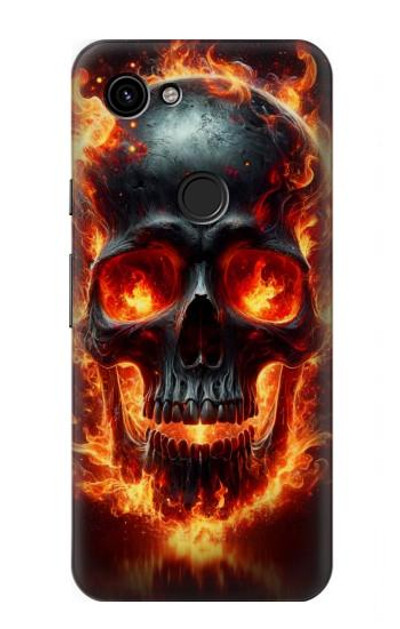 S3986 Fire Skull Case Cover Custodia per Google Pixel 3a