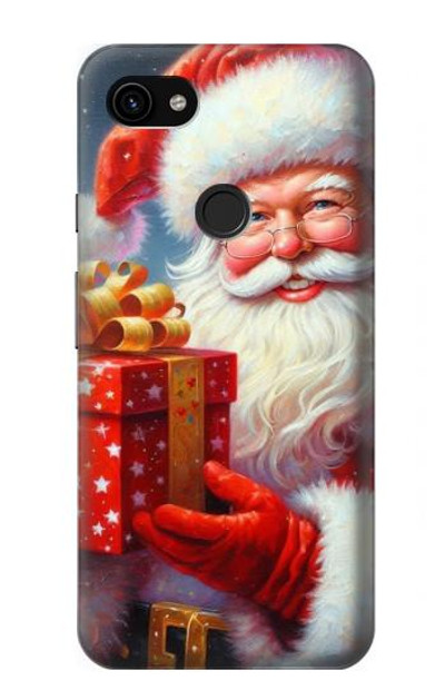 S4029 Xmas Smiling Santa Claus Gift Box Case Cover Custodia per Google Pixel 3a XL