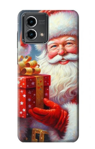 S4029 Xmas Smiling Santa Claus Gift Box Case Cover Custodia per Motorola Moto G Stylus 5G (2023)