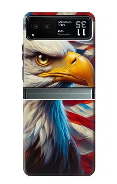 S3967 Bald Eagle American Flag Case Cover Custodia per Motorola Razr 40