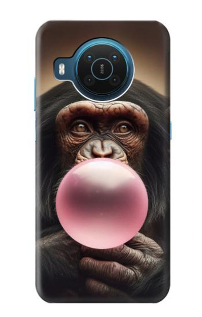 S3973 Chimpanzee Blowing Pink Bubblegum Case Cover Custodia per Nokia X20