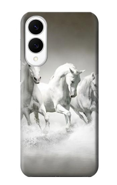 S0933 White Horses Case Cover Custodia per Samsung Galaxy S25 Edge