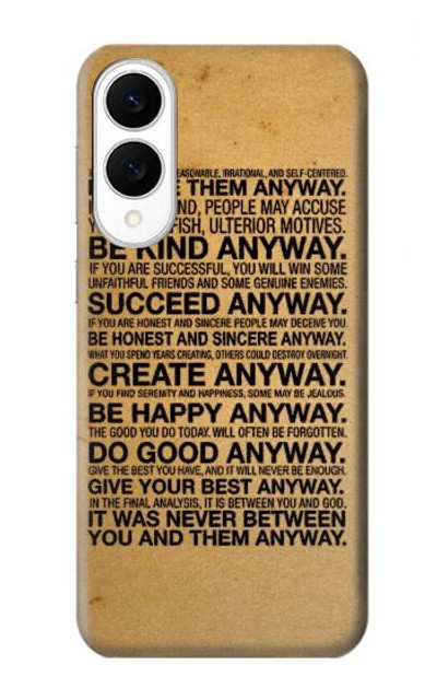 S2513 Mother Teresa Anyway Quotes Case Cover Custodia per Samsung Galaxy S25 Edge