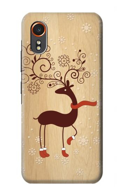 S3081 Wooden Raindeer Graphic Printed Case Cover Custodia per Samsung Galaxy XCover7