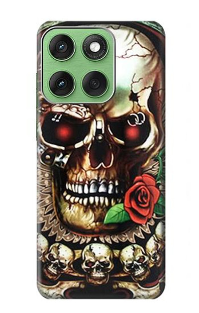 S0753 Skull Wing Rose Punk Case Cover Custodia per Motorola Edge 60