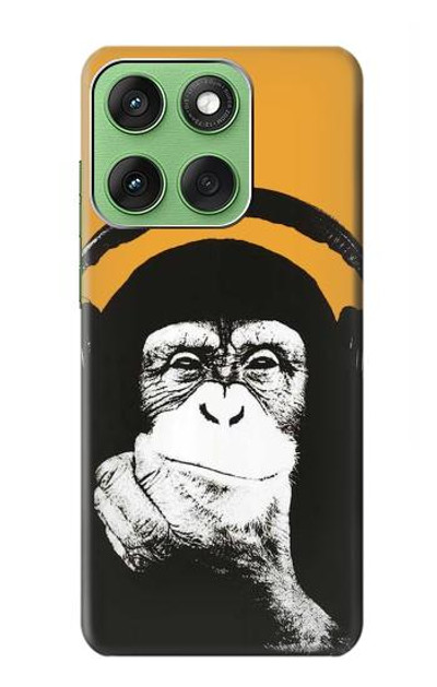 S2324 Funny Monkey with Headphone Pop Music Case Cover Custodia per Motorola Edge 60
