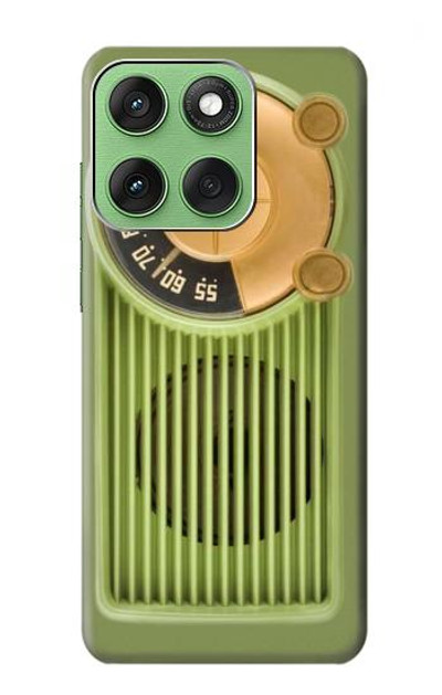 S2656 Vintage Bakelite Radio Green Case Cover Custodia per Motorola Edge 60