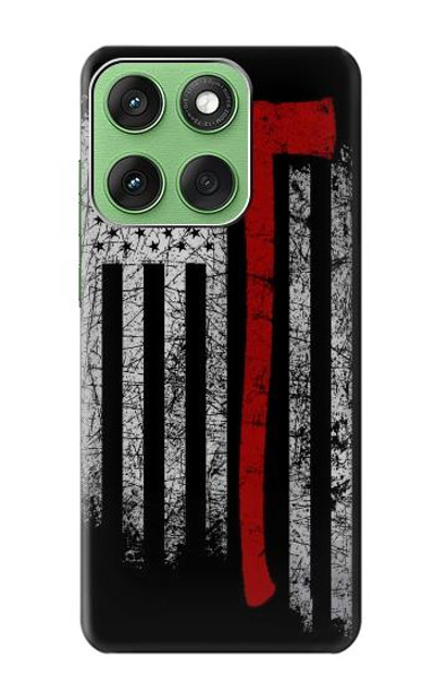 S3958 Firefighter Axe Flag Case Cover Custodia per Motorola Edge 60