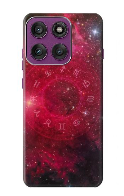 S3368 Zodiac Red Galaxy Case Cover Custodia per Motorola Edge 60 Pro