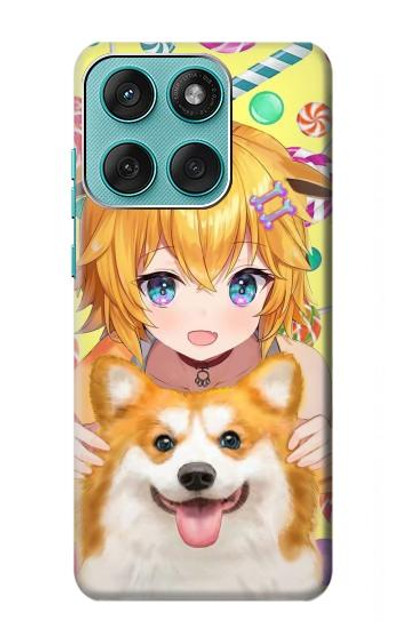 S3918 Baby Corgi Dog Corgi Girl Candy Case Cover Custodia per Motorola Edge 60 Fusion