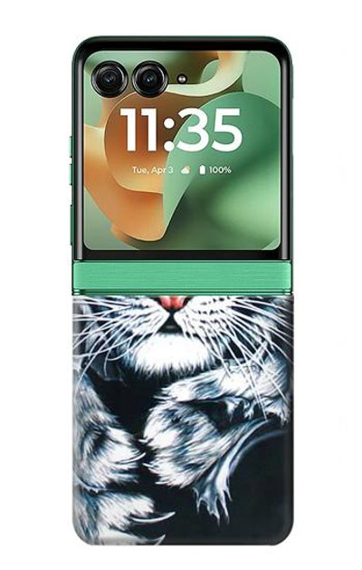 S0265 White Tiger Case Cover Custodia per Motorola Razr 60, Razr 2025