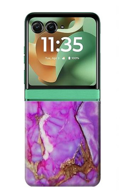 S2907 Purple Turquoise Stone Case Cover Custodia per Motorola Razr 60, Razr 2025