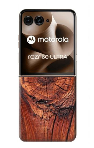 S0603 Wood Graphic Printed Case Cover Custodia per Motorola Razr 60 Ultra, Razr Ultra 2025
