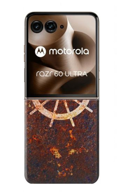 S2766 Ship Wheel Rusty Texture Case Cover Custodia per Motorola Razr 60 Ultra, Razr Ultra 2025