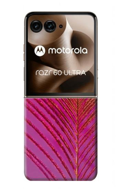 S3201 Pink Peacock Feather Case Cover Custodia per Motorola Razr 60 Ultra, Razr Ultra 2025