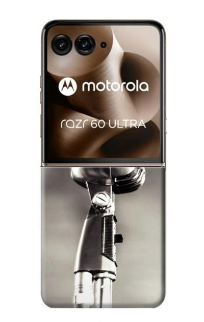 S3495 Vintage Microphone Case Cover Custodia per Motorola Razr 60 Ultra, Razr Ultra 2025