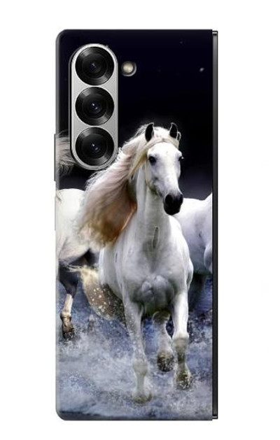 S0246 White Horse Case Cover Custodia per Samsung Galaxy Z Fold 7 S0246 White Horse Case Cover Custodia per Samsung Galaxy Z Fold 7