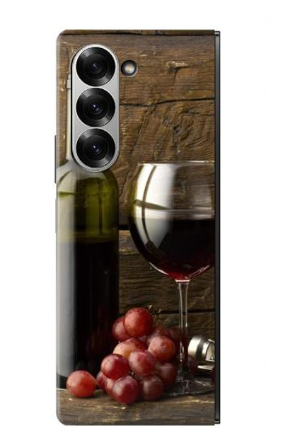 S1316 Grapes Bottle and Glass of Red Wine Case Cover Custodia per Samsung Galaxy Z Fold 7 S1316 Grapes Bottle and Glass of Red Wine Case Cover Custodia per Samsung Galaxy Z Fold 7