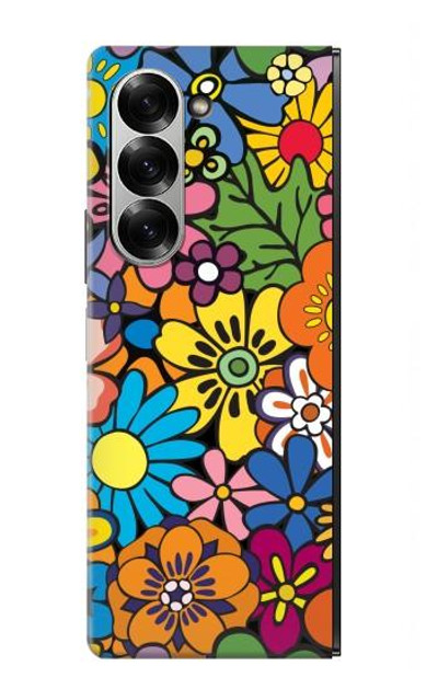 S3281 Colorful Hippie Flowers Pattern Case Cover Custodia per Samsung Galaxy Z Fold 7