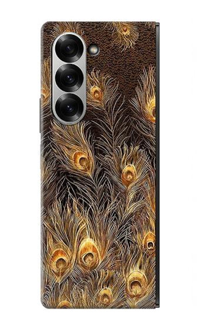 S3691 Gold Peacock Feather Case Cover Custodia per Samsung Galaxy Z Fold 7