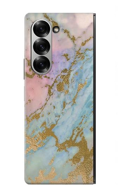 S3717 Rose Gold Blue Pastel Marble Graphic Printed Case Cover Custodia per Samsung Galaxy Z Fold 7