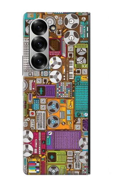 S3879 Retro Music Doodle Case Cover Custodia per Samsung Galaxy Z Fold 7
