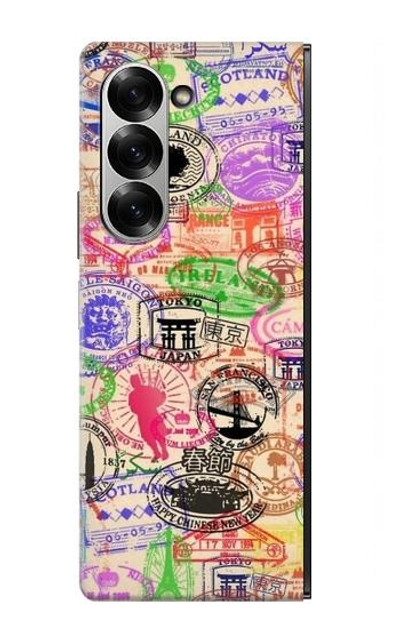 S3904 Travel Stamps Case Cover Custodia per Samsung Galaxy Z Fold 7
