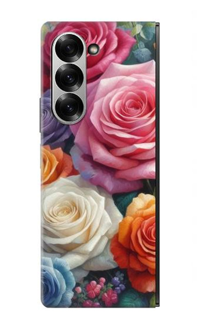 S3975 Colorful Roses Painting Case Cover Custodia per Samsung Galaxy Z Fold 7