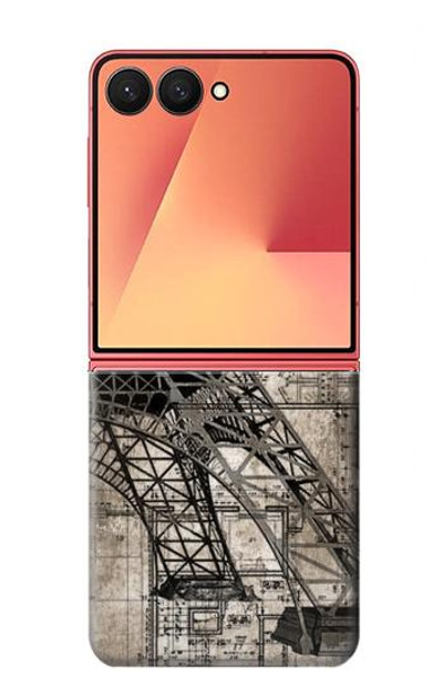 S3416 Eiffel Tower Blueprint Case Cover Custodia per Samsung Galaxy Z Flip 7