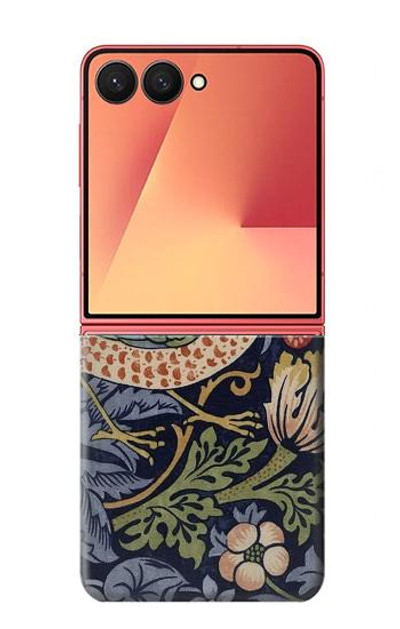 S3791 William Morris Strawberry Thief Fabric Case Cover Custodia per Samsung Galaxy Z Flip 7