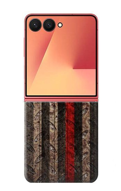 S3804 Fire Fighter Metal Red Line Flag Graphic Case Cover Custodia per Samsung Galaxy Z Flip 7