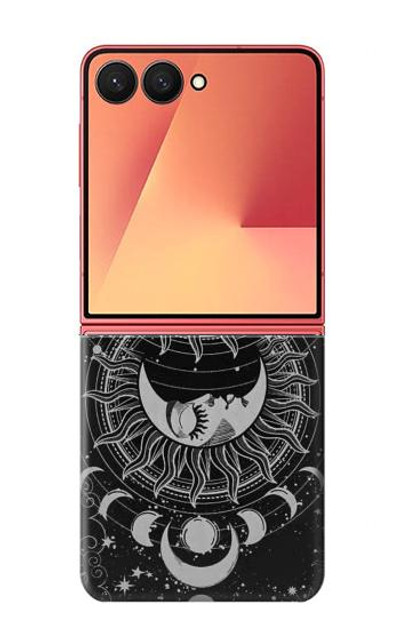 S3854 Mystical Sun Face Crescent Moon Case Cover Custodia per Samsung Galaxy Z Flip 7