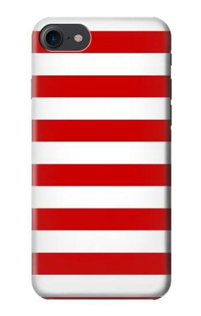 S2364 Red and White Striped Case Cover Custodia per iPhone 7, iPhone 8