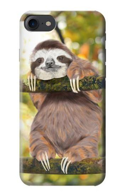 S3138 Cute Baby Sloth Paint Case Cover Custodia per iPhone 7, iPhone 8