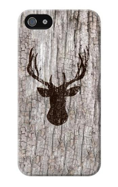 S2505 Reindeer Head Old Wood Texture Graphic Case Cover Custodia per iPhone 5 5S SE