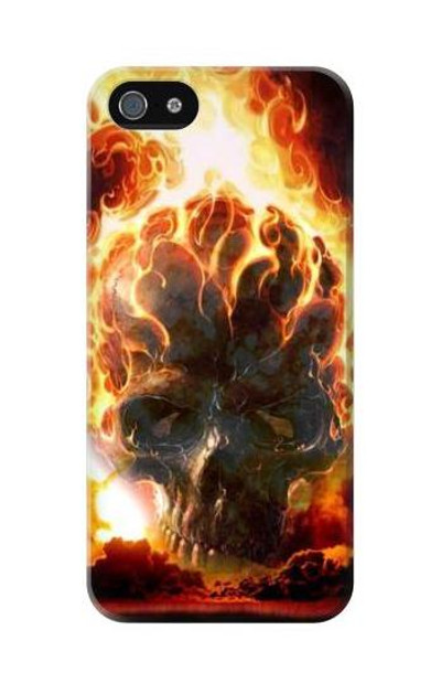 S0863 Hell Fire Skull Case Cover Custodia per iPhone 5C