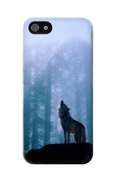S0935 Wolf Howling in Forest Case Cover Custodia per iPhone 5C