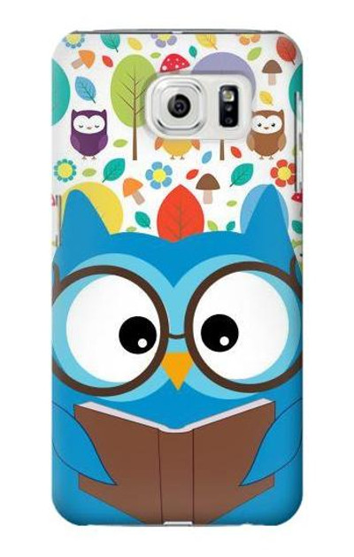 S2521 Cute Nerd Owl Cartoon Case Cover Custodia per Samsung Galaxy S7 Edge