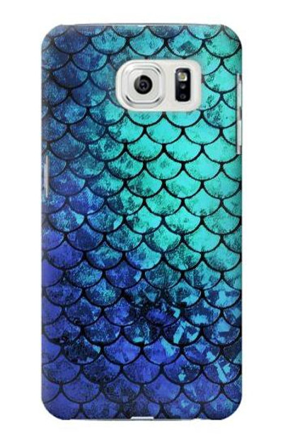 S3047 Green Mermaid Fish Scale Case Cover Custodia per Samsung Galaxy S7 Edge