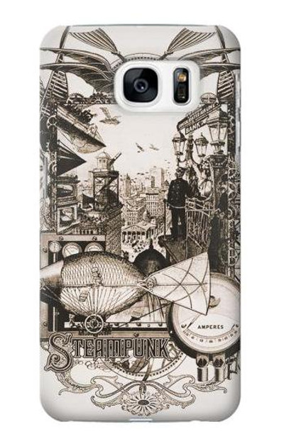 S1681 Steampunk Drawing Case Cover Custodia per Samsung Galaxy S7