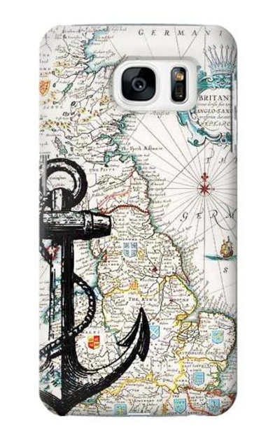 S1962 Nautical Chart Case Cover Custodia per Samsung Galaxy S7