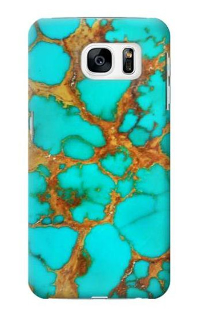 S2688 Aqua Copper Turquoise Gemstone Graphic Case Cover Custodia per Samsung Galaxy S7