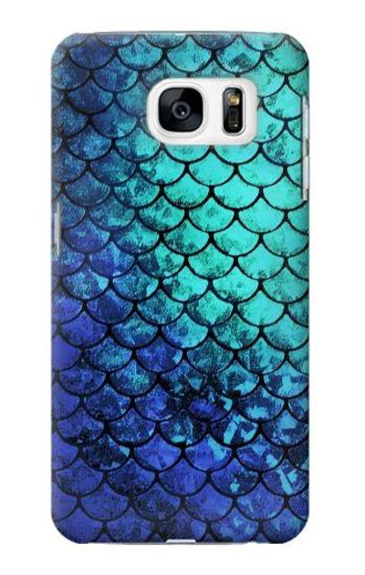 S3047 Green Mermaid Fish Scale Case Cover Custodia per Samsung Galaxy S7