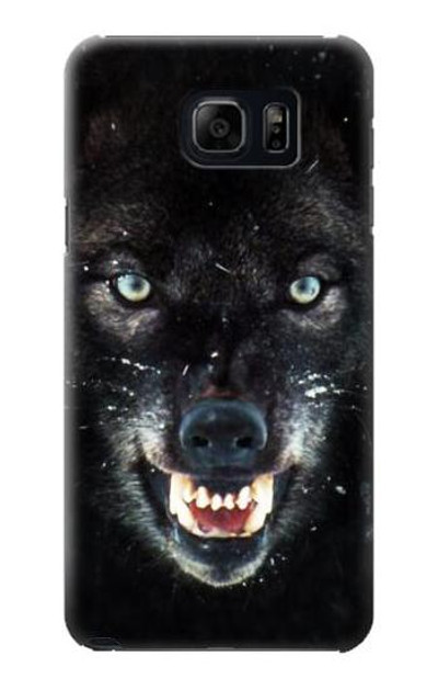 S2823 Black Wolf Blue Eyes Face Case Cover Custodia per Samsung Galaxy S6 Edge Plus