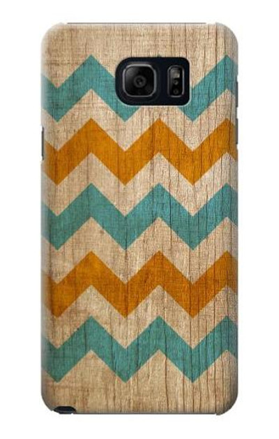 S3033 Vintage Wood Chevron Graphic Printed Case Cover Custodia per Samsung Galaxy S6 Edge Plus