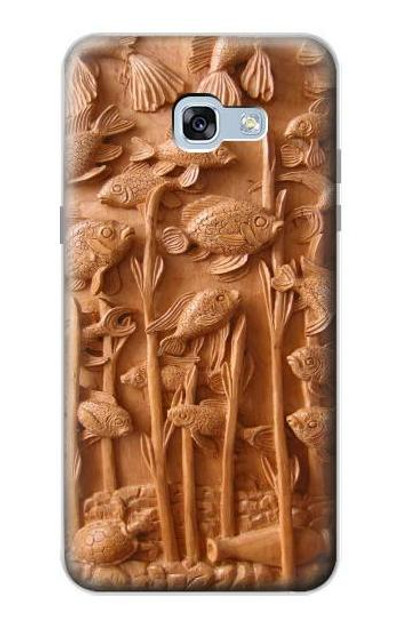S1307 Fish Wood Carving Graphic Printed Case Cover Custodia per Samsung Galaxy A5 (2017)