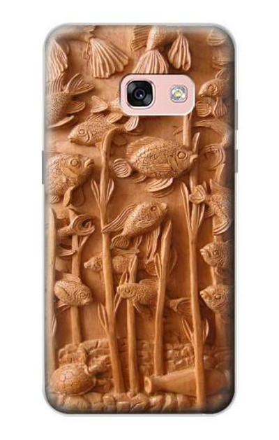 S1307 Fish Wood Carving Graphic Printed Case Cover Custodia per Samsung Galaxy A3 (2017)