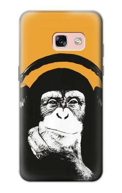 S2324 Funny Monkey with Headphone Pop Music Case Cover Custodia per Samsung Galaxy A3 (2017)