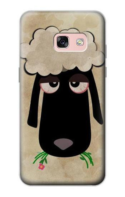 S2826 Cute Cartoon Unsleep Black Sheep Case Cover Custodia per Samsung Galaxy A3 (2017)